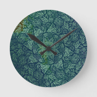 Mandala Nature Floral Flower Mandalas Round Clock