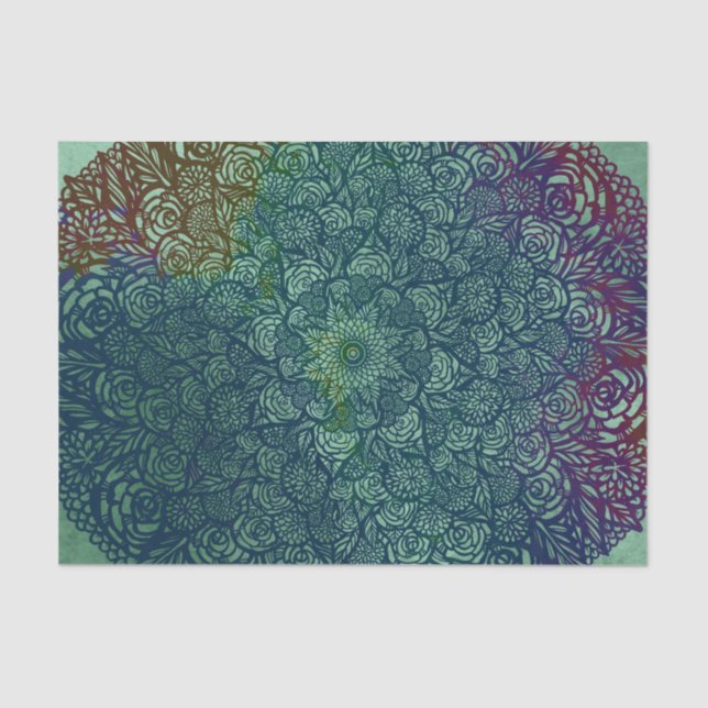 Mandala Nature Floral Flower Mandalas              Tissue Paper (Front)