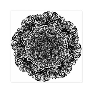 Mandala Nature Floral Rubber Stamp