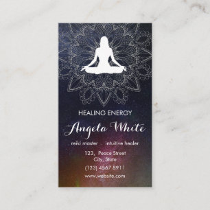 Mandala Nebula Galaxy Trendy Celestial Boho Modern Business Card