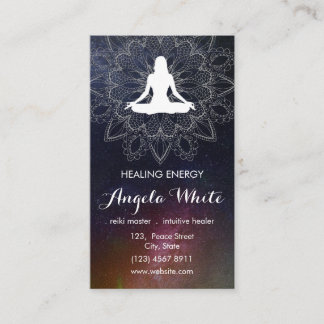 Mandala Nebula Galaxy Trendy Celestial Boho Modern Business Card