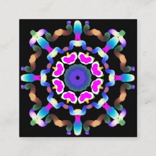 *~* Mandala Neon Healing Arts Square Business Card