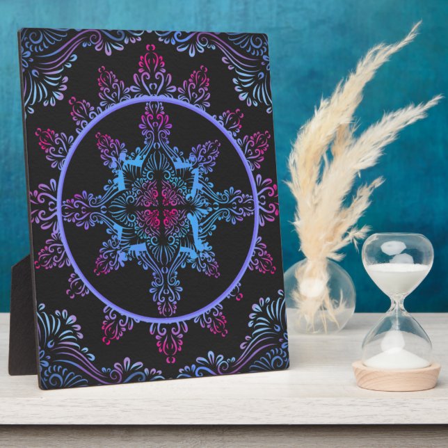 Mandala Night Flower Plaque (Side)