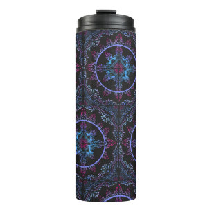 Mandala Night Flower Thermal Tumbler