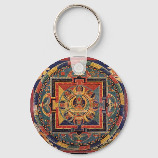 Mandala of Amitayus. 19th century Tibetan school Key Ring (Front)