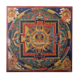 Mandala of Amitayus. 19th century Tibetan school Tile