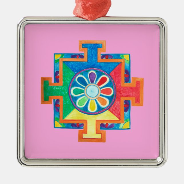 Mandala of Creation  Metal Tree Decoration (Front)