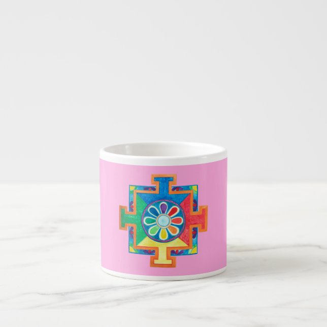 Mandala of Creation Watercolor  Espresso Cup (Front)