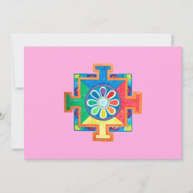 Mandala of Creation Watercolor  Invitation (Front)