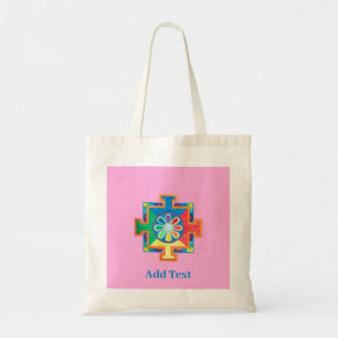 Mandala of Creation Watercolor Pink Tote Bag