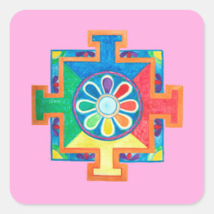 Mandala of Creation Watercolor   Square Sticker
