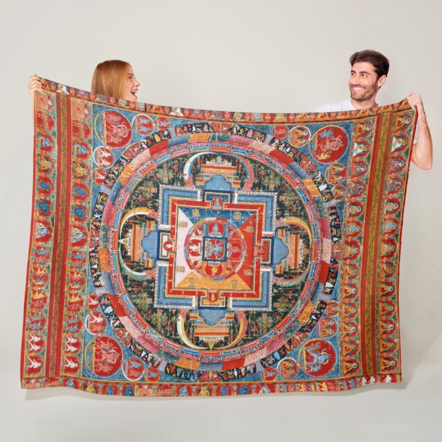 Mandala of Jnanadakini Fleece Blanket (In Situ)