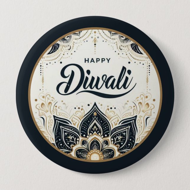 Mandala of Light and Blessing Diwali 10 Cm Round Badge (Front)