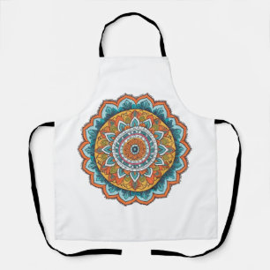 mandala of various colours apron