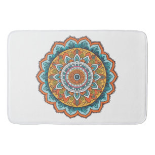 mandala of various colours bath mat
