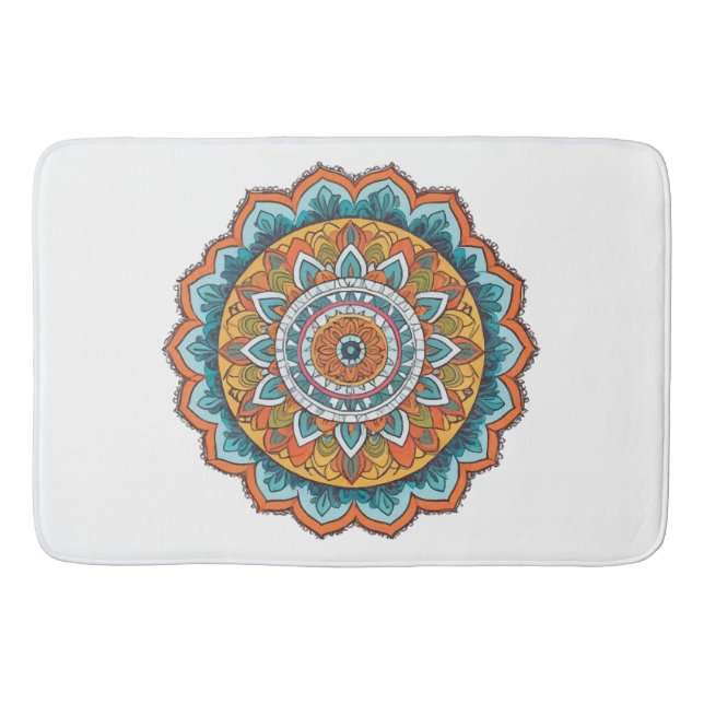 mandala of various colours bath mat (Front)