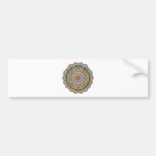 mandala of various colours bumper sticker