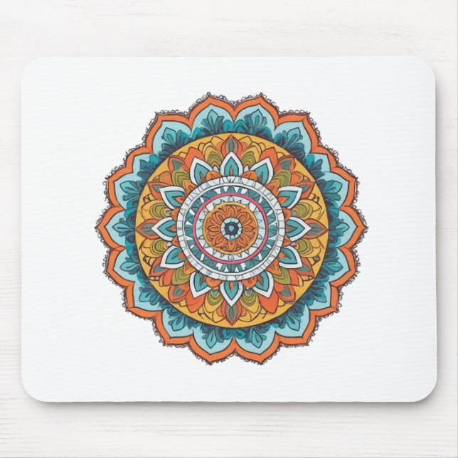 mandala of various colours mouse mat (Front)