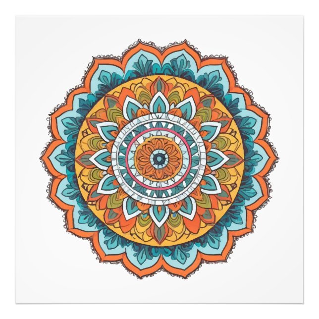 mandala of various colours photo print (Front)