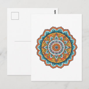 mandala of various colours postcard