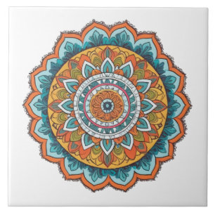 mandala of various colours tile
