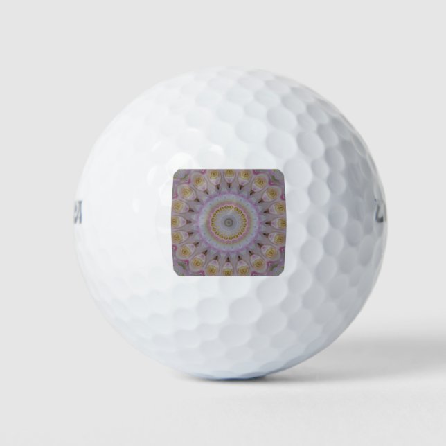 Mandala Of Yellow Roses Golf Balls (Front)