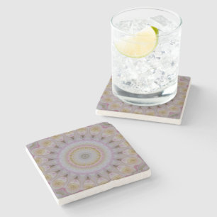 Mandala Of Yellow Roses Stone Coaster