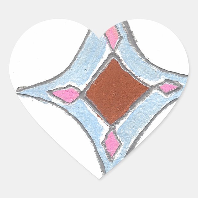 Mandala Oil Painting Art Print Heart Sticker (Front)