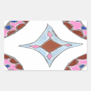 Mandala Oil Painting Art Print Rectangular Sticker