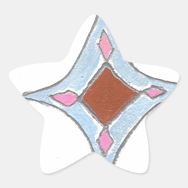 Mandala Oil Painting Art Print Star Sticker (Front)