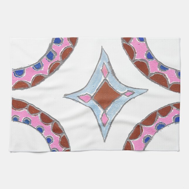 Mandala Oil Painting Art Print Tea Towel (Horizontal)