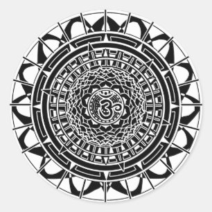 Mandala Om (black) Sticker