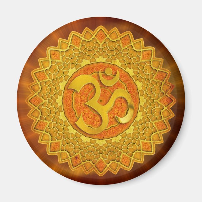 MANDALA OM - orange | red shine Magnet (Front)