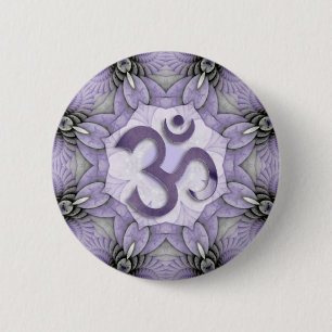 MANDALA OM - violet 6 Cm Round Badge
