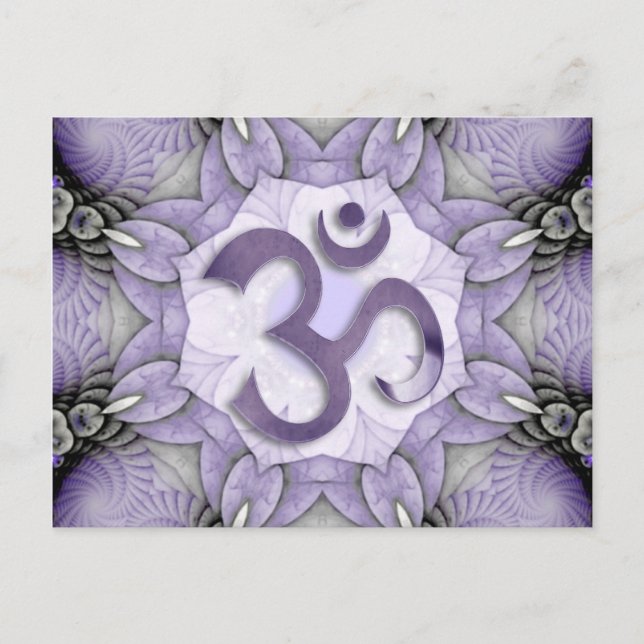 MANDALA OM - violet Postcard (Front)