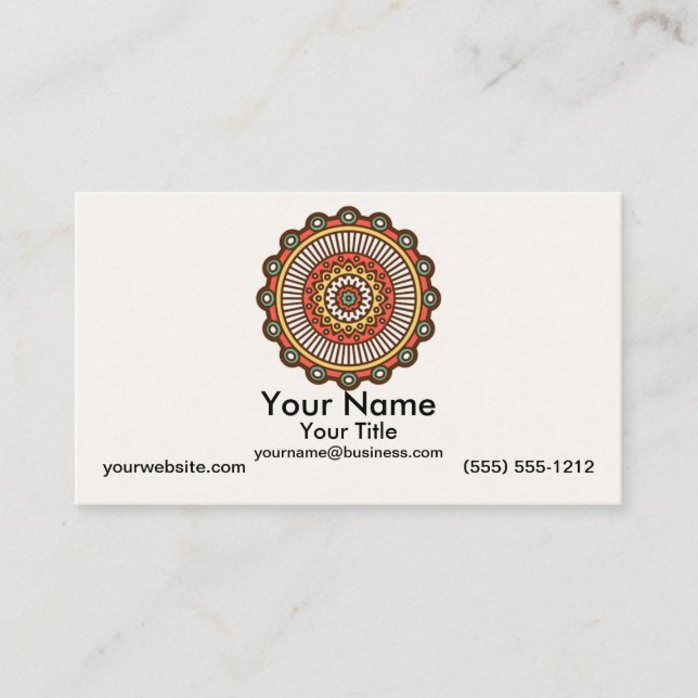 Mandala on Cream Business Card (Front)