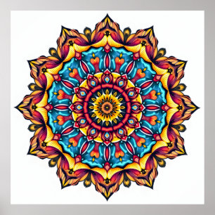 Mandala on white poster