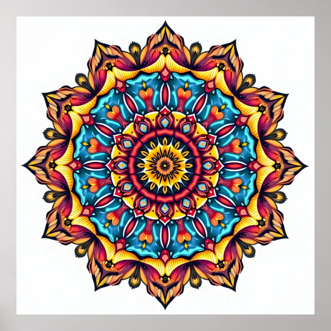 Mandala on white poster (Front)