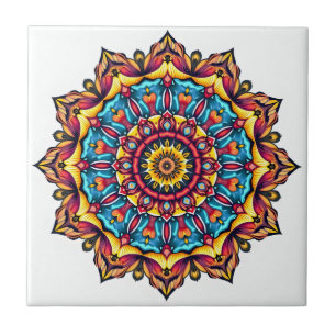 Mandala on white tile