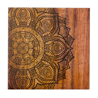 Mandala on wood tile
