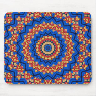 Mandala orange blue mouse mat