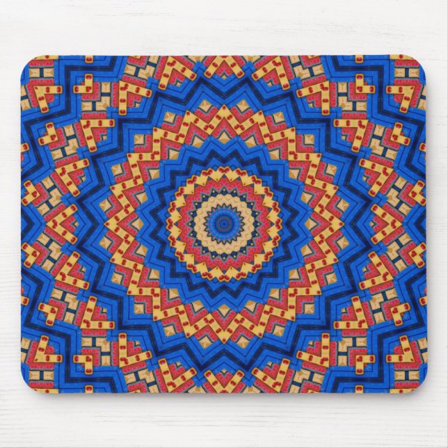 Mandala orange blue mouse mat (Front)