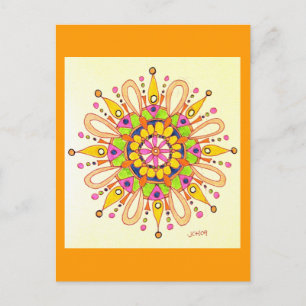 Mandala Original Drawing Postcard