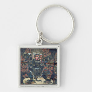 Mandala (painted parchment) key ring