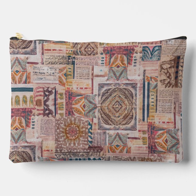 Mandala Patchwork Zippered Pouch (Front)