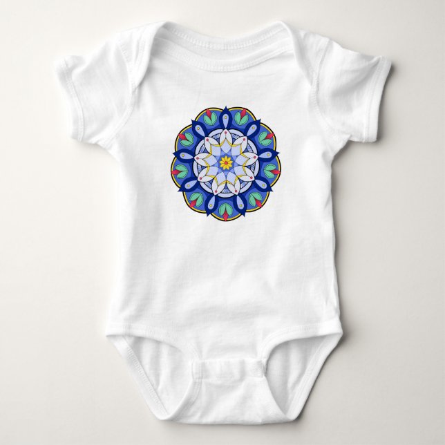 Mandala Pattern 01 Baby Bodysuit (Front)
