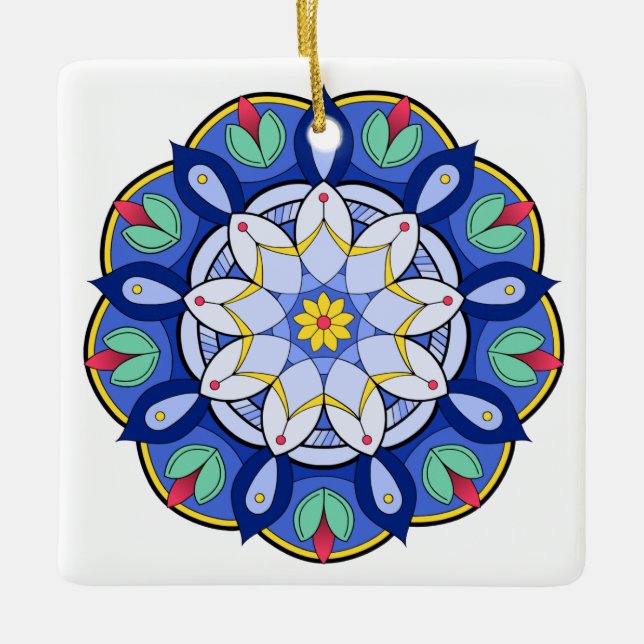 Mandala Pattern 01 Ceramic Ornament (Front)