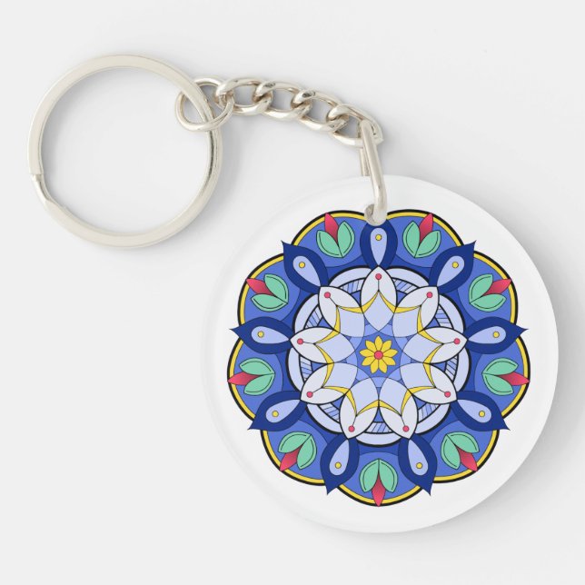 Mandala Pattern 01 Key Ring (Front)