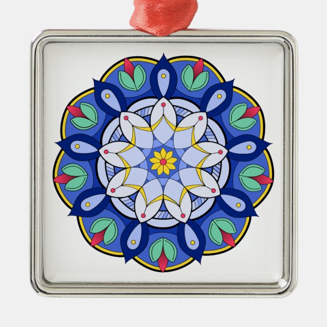 Mandala Pattern 01 Metal Tree Decoration (Front)