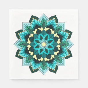 Mandala Pattern 02 in aqua Napkin